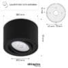 Lile S Aufbaurahmen Aluminium für LED Leuchtmittel LED Spots modern Schwarz Pulverbeschichtet