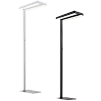 Moderne Oktaplex Stehlampe in Weiß und Schwarz, energiesparend.