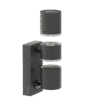 Stainless steel outdoor wall light with motion sensor in anthracite, ideal for energy-saving outdoor lighting.
