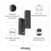 Stainless steel outdoor wall light with motion sensor in anthracite.