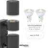 Stainless steel outdoor wall light with motion sensor, anthracite, modern and durable.