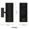 Modern aluminum outdoor wall light for outdoor use, durable and weatherproof.