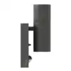 Modern stainless steel outdoor wall light in anthracite, ideal for the garden and house facade.
