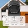 Motion detector in anthracite with sensor technology for automatic light control.