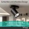 Roma 1-flammig schwarz – schlichtes Design mit sehr flachem Sockel