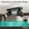 Roma 2-flammig schwarz – schlichtes Design mit sehr flachem Sockel