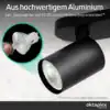 Roma 2-flammig schwarz aus hochwertigem Aluminium, einfacher GU10-Leuchtmittelwechsel