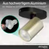Roma 1-flammig schwarz/gold aus hochwertigem Aluminium, GU10 mit Saugnapf