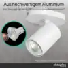 Roma 1-flammig weiß aus hochwertigem Aluminium, GU10 mit Saugnapf