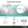 Roma 1-flammig weiß – ultraflacher Sockel (nur 1,5 cm)