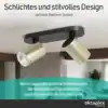 Roma 2-flammig schwarz/gold – schlichtes, modernes Design