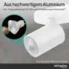 Roma 2-flammig weiß aus hochwertigem Aluminium, GU10 mit Saugnapf