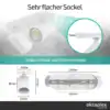 Roma 2-flammig weiß – ultraflacher Sockel (nur 1,5 cm)