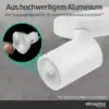 Roma 3-flammig weiß aus hochwertigem Aluminium, GU10 mit Saugnapf