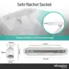 Roma 3-flammig weiß – ultraflacher Sockel (nur 1,5 cm)