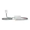 Lieferumfang Oktaplex Jan 12-24 V: Elektronikmodul mit vier Anschlussadern und Mini-Sensorkopf am 200-mm-Kabel
