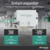 Einstellbare Schaltzeit 10 Sekunden bis 8 Minuten (TIME) und Dämmerungssensor 3–2000 Lux (LUX)